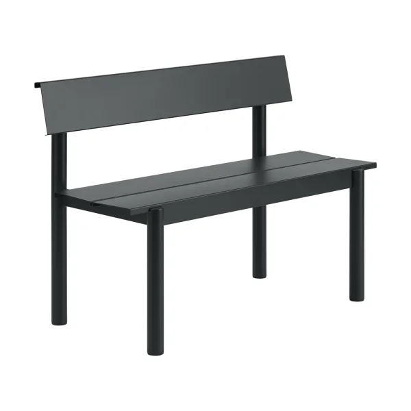 Muuto Linear Steel bench with backrest Black, 110x34 cm