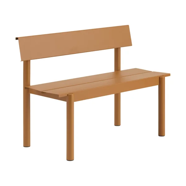 Muuto Linear Steel bench with backrest Burnt orange, 110x34 cm