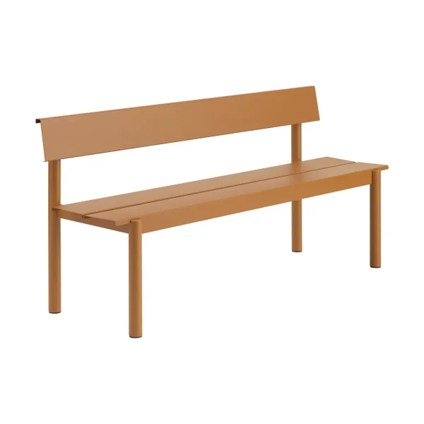 Muuto Linear Steel bench with backrest Burnt orange, 170x34 cm