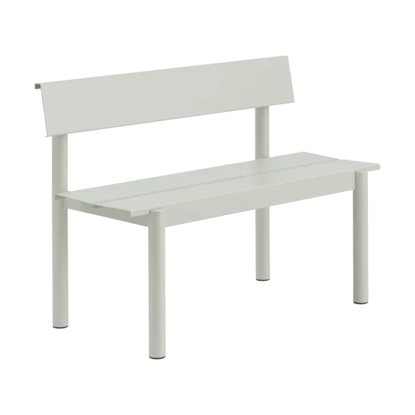 Muuto Linear Steel bench with backrest Grey, 110x34 cm