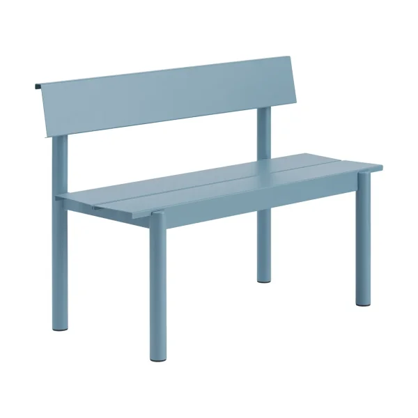 Muuto Linear Steel bench with backrest Pale blue, 110x34 cm