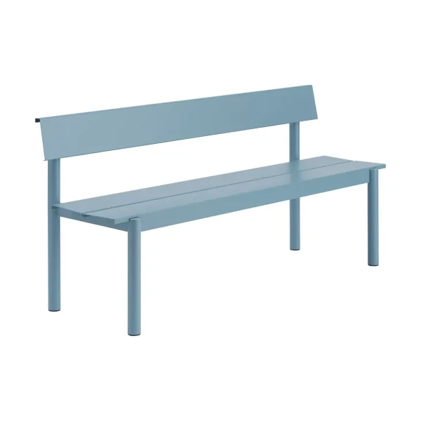 Muuto Linear Steel bench with backrest Pale blue, 170x34 cm