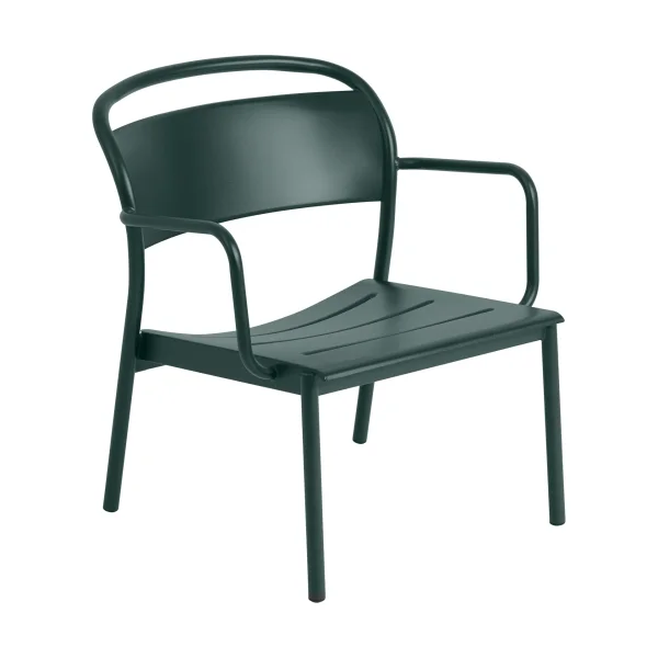 Muuto Linear Steel lounge armchair Dark green