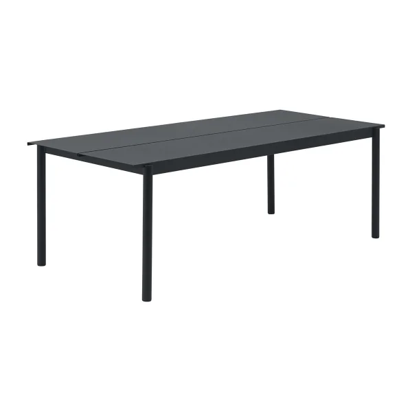 Muuto Linear steel table table 220x90 cm Black (RAL 7021)