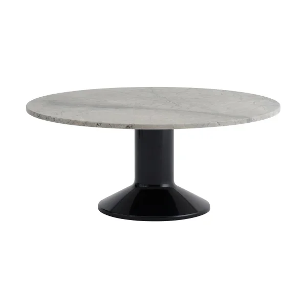 Muuto Midst coffee table Grey marble-black, Ø90 cm