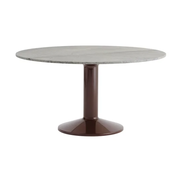 Muuto Midst coffee table Grey marble-dark red, Ø140 cm