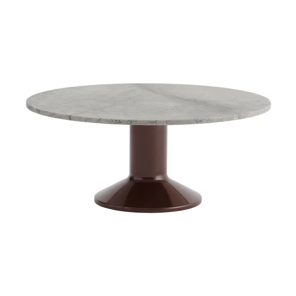 Muuto Midst coffee table Grey marble-dark red, Ø90 cm