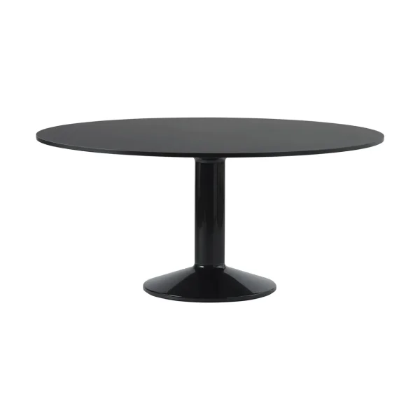 Muuto Midst pedestal table Black linoleum-black, Ø160 cm