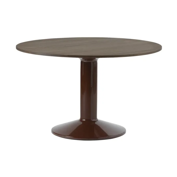 Muuto Midst pedestal table Dark oiled oak-dark red, Ø120 cm