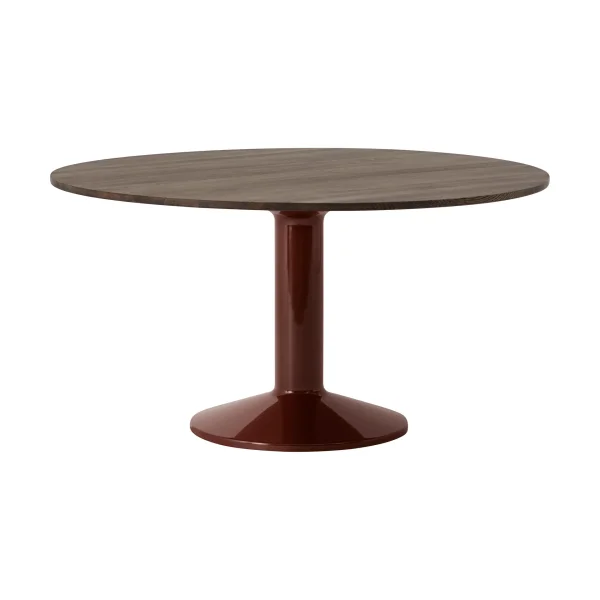 Muuto Midst pedestal table Dark oiled oak-dark red, Ø140 cm