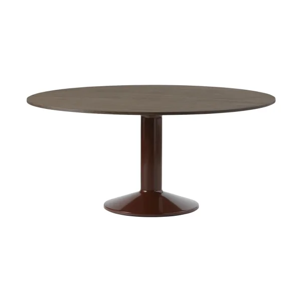 Muuto Midst pedestal table Dark oiled oak-dark red, Ø160 cm