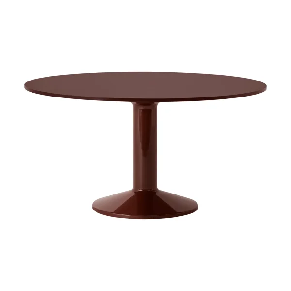 Muuto Midst pedestal table Dark red linoleum-dark red, Ø140 cm