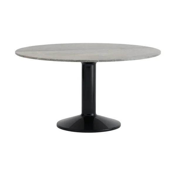 Muuto Midst pedestal table Grey marble-black, Ø140 cm