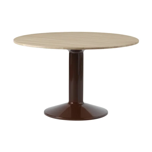 Muuto Midst pedestal table Ø120 cm Oiled Oak-Dark Red