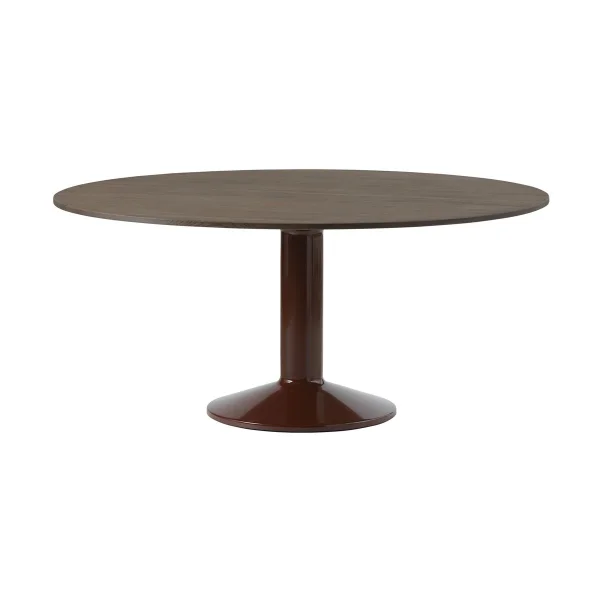 Muuto Midst pedestal table Ø160 cm Dark Oiled Oak-Dark Red