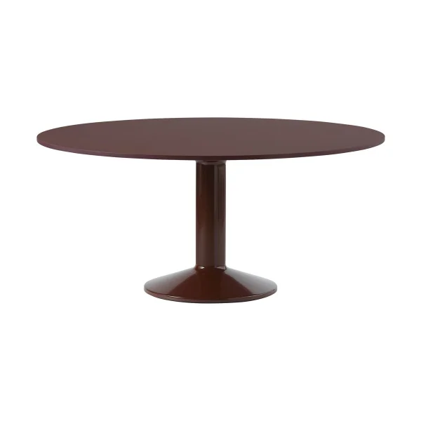 Muuto Midst pedestal table Ø160 cm Dark Red Linoleum-Dark Red