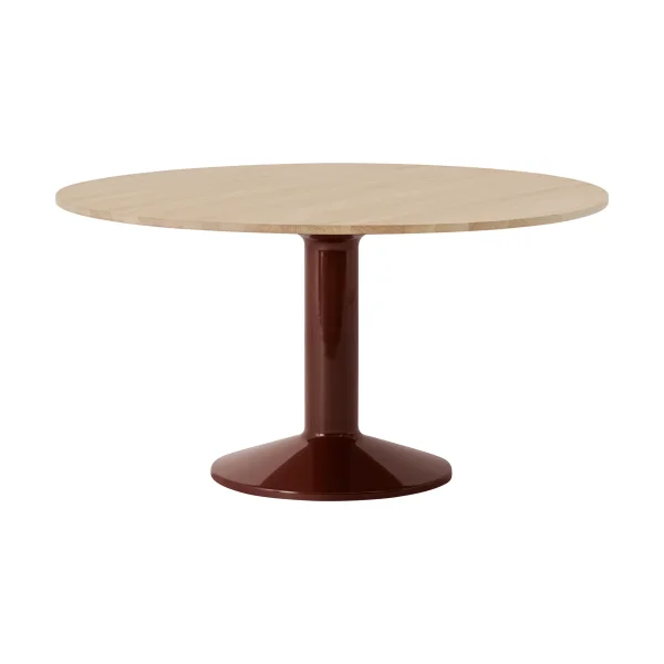 Muuto Midst pedestal table Oiled oak-dark red, Ø140 cm