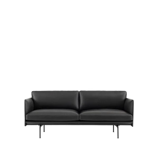 Muuto Outline sofa 2-seat Refine leather black-Black