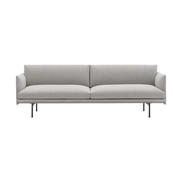 Muuto Outline sofa 3-seat fabric Clay 12-Black