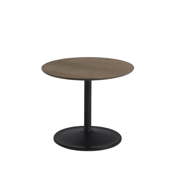 Muuto Soft side table Ø48cm Smoked oak-Black H: 40 cm