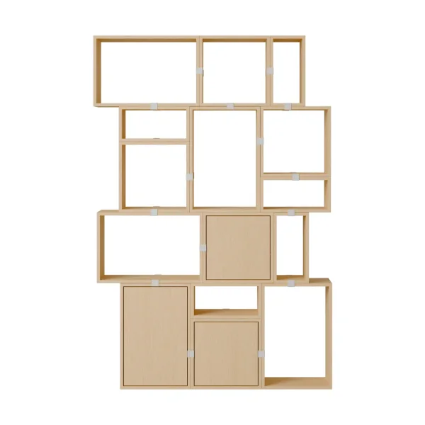 Muuto Stacked storage system bookcase configuration 2 Oak
