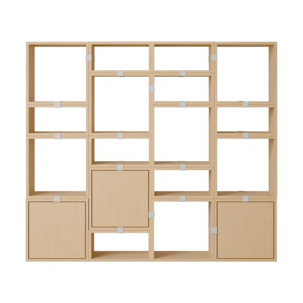 Muuto Stacked storage system bookcase configuration 4 Oak