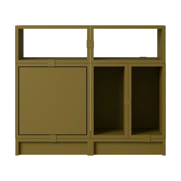 Muuto Stacked storage system office configuration 5 Brown green