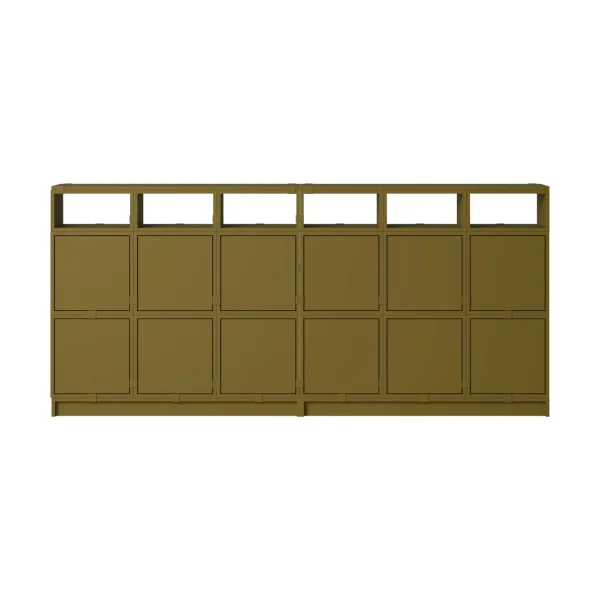 Muuto Stacked storage system sideboard configuration 1 Brown green