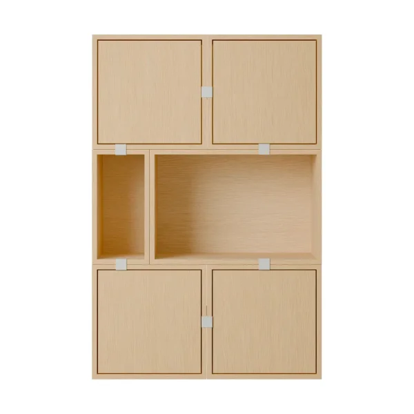 Muuto Stacked storage system sideboard configuration 4 Oak