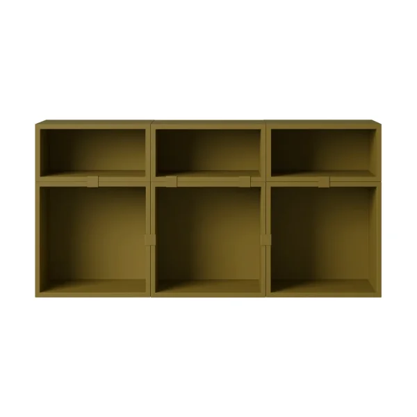 Muuto Stacked storage system sideboard configuration 5 Brown green