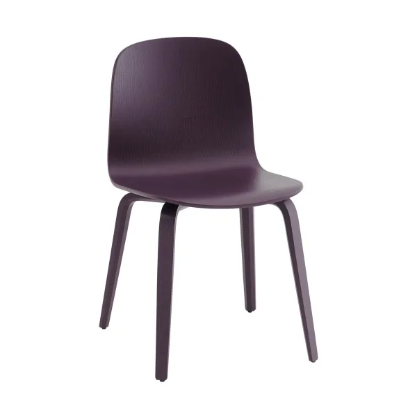Muuto Visu chair wooden base Dark plum