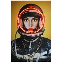 Neon - Space Girl in Black - Small, Neon Artwork, 80cm x 120cm - Andrew Martin