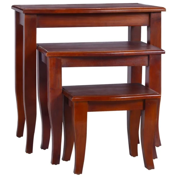 Nesting Side Tables 3 pcs vidaXL Solid Wood Mahogany