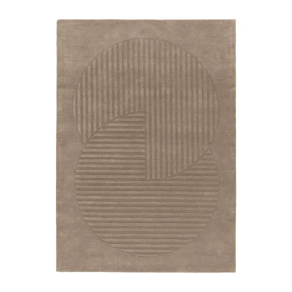 NJRD Levels Circles wool rug Taupe, 200x300 cm