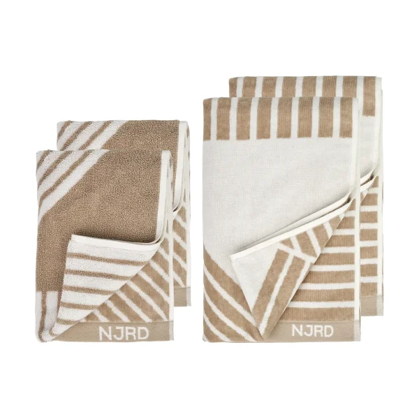 NJRD Stripes towel set 4 pieces - Beige
