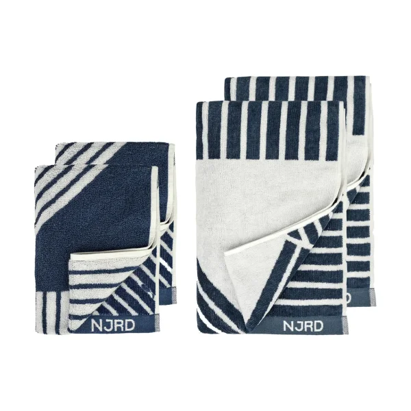 NJRD Stripes towel set 4 pieces - Blue