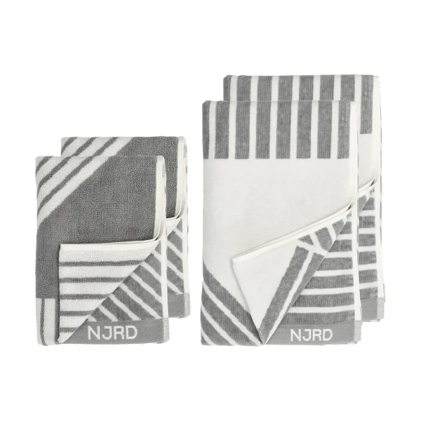 NJRD Stripes towel set 4 pieces - Grey