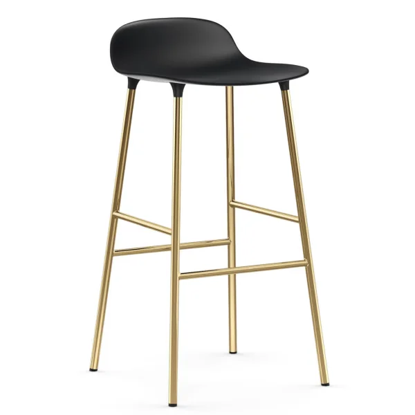 Normann Copenhagen Form barstool bronze leg 75 cm Black