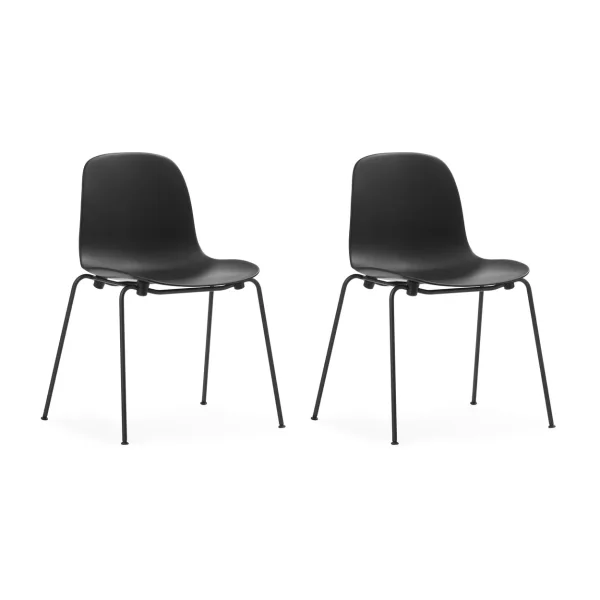 Normann Copenhagen Form Chair stackable chair black legs 2-pack, Black Form Chair stackable chair black legs 2-pack, Black
