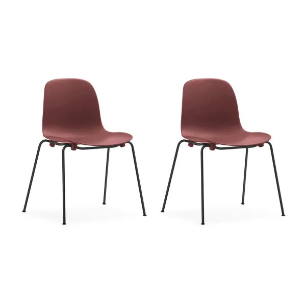 Normann Copenhagen Form Chair stackable chair black legs 2-pack, Red Form Chair stackable chair black legs 2-pack, Red