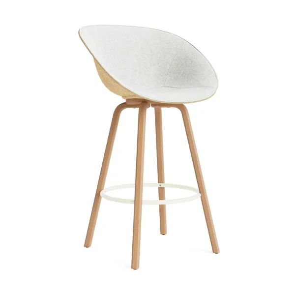 Normann Copenhagen Mat Bar Armchair armchair front-upholstered 75 cm Hallingdal 110-hemp-beech-cream steel