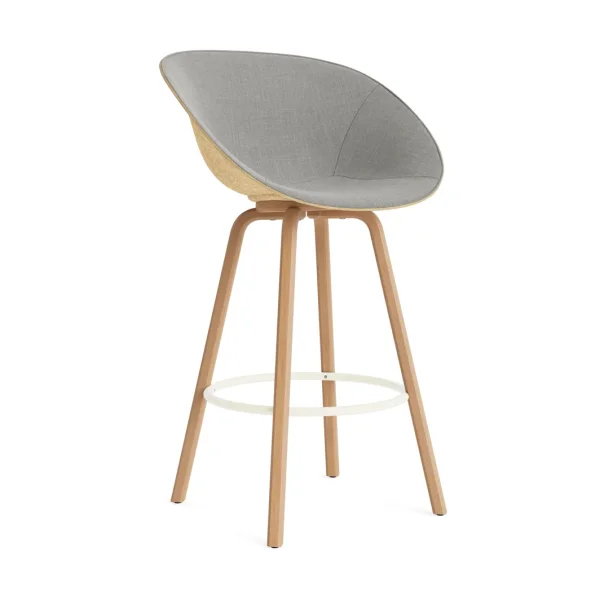 Normann Copenhagen Mat Bar Armchair armchair front-upholstered 75 cm Remix 133-hemp-beech-cream steel