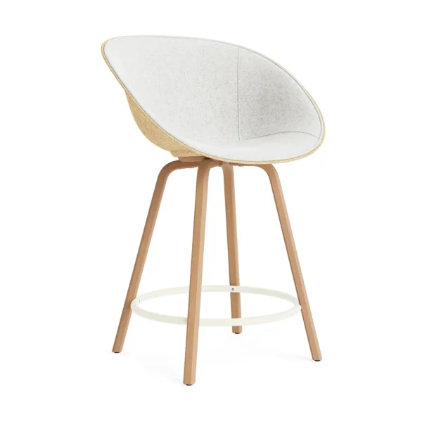 Normann Copenhagen Mat Bar Armchair front-upholstered 65 cm Hallingdal 110-hemp-beech-cream steel
