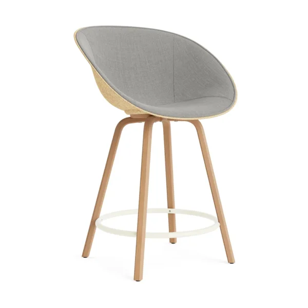Normann Copenhagen Mat Bar Armchair front-upholstered 65 cm Remix 133-hemp-beech-cream steel