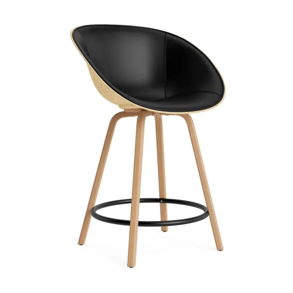 Normann Copenhagen Mat Bar Armchair front-upholstered 65 cm Ultra 41599-hemp-beech-black steel