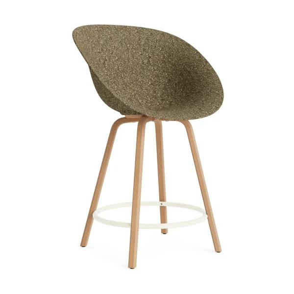 Normann Copenhagen Mat bar chair 65 cm Seaweed-beech-cream steel