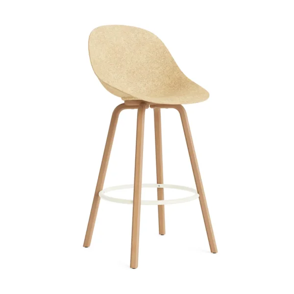 Normann Copenhagen Mat Bar Chair bar stool 75 cm Hemp-beech-cream steel