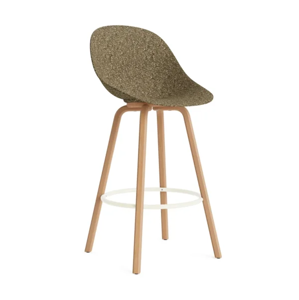 Normann Copenhagen Mat Bar Chair bar stool 75 cm Seaweed-beech-cream steel