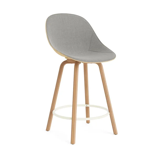 Normann Copenhagen Mat Bar Chair bar stool front upholstered 65 cm Remix 133-hemp-beech-cream steel