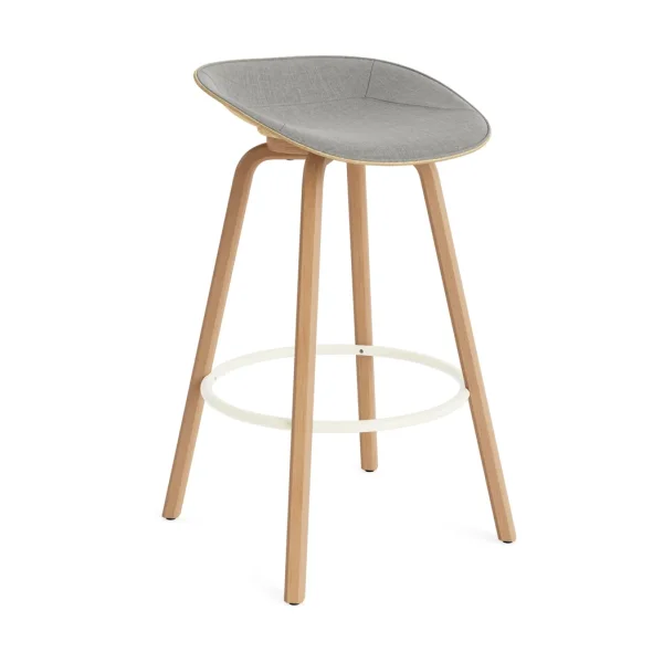Normann Copenhagen Mat Barstool 75 cm front upholstery Remix 133-hemp-beech-cream steel